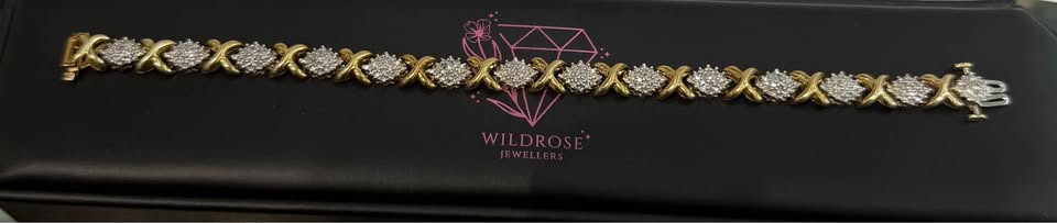 1.00CTW Natural Diamonds X Design Bracelet