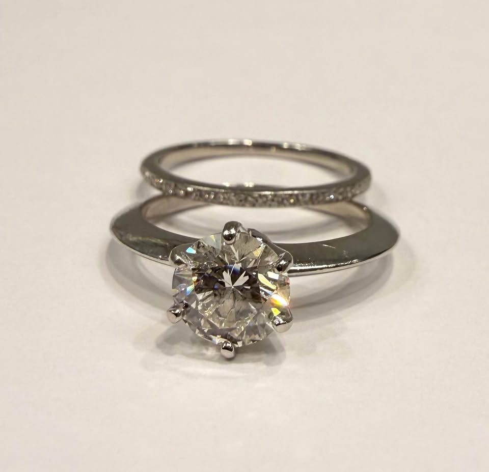Save 70% Elegant Natural Diamond 1.20carat Solitaire Wedding Set In Platinum