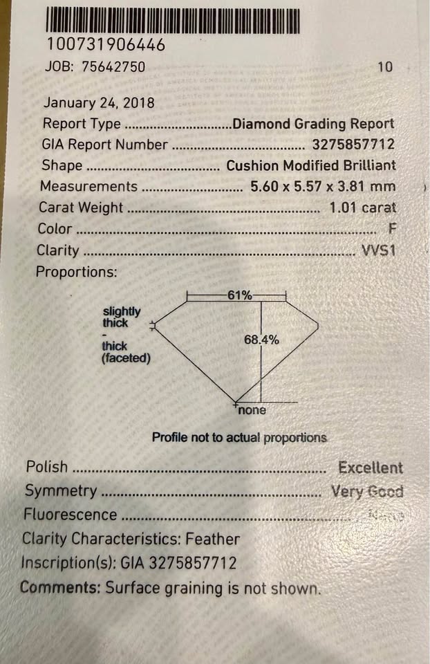 Save $5000 below retail ( 1.31 Carat Platinum Natural GIA Natural Diamond Engagemet Ring)
