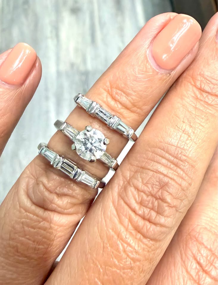 14Karat 2.19CTW Natural Diamonds 3Pcs Wedding Set F-SI1
