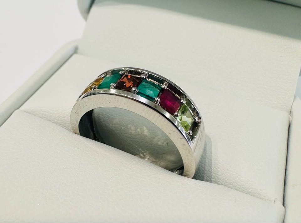 14Karat 6 Natural Gemstones Ring 1.00CTW