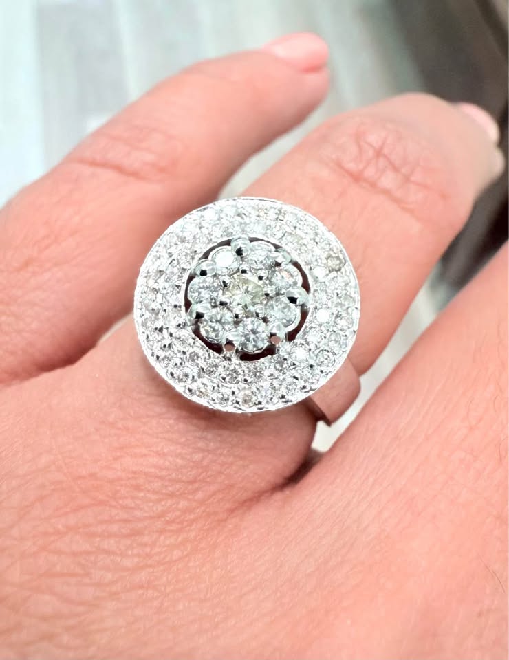 14karat 2.33 Carats Natural Diamonds Earrings and Ring set