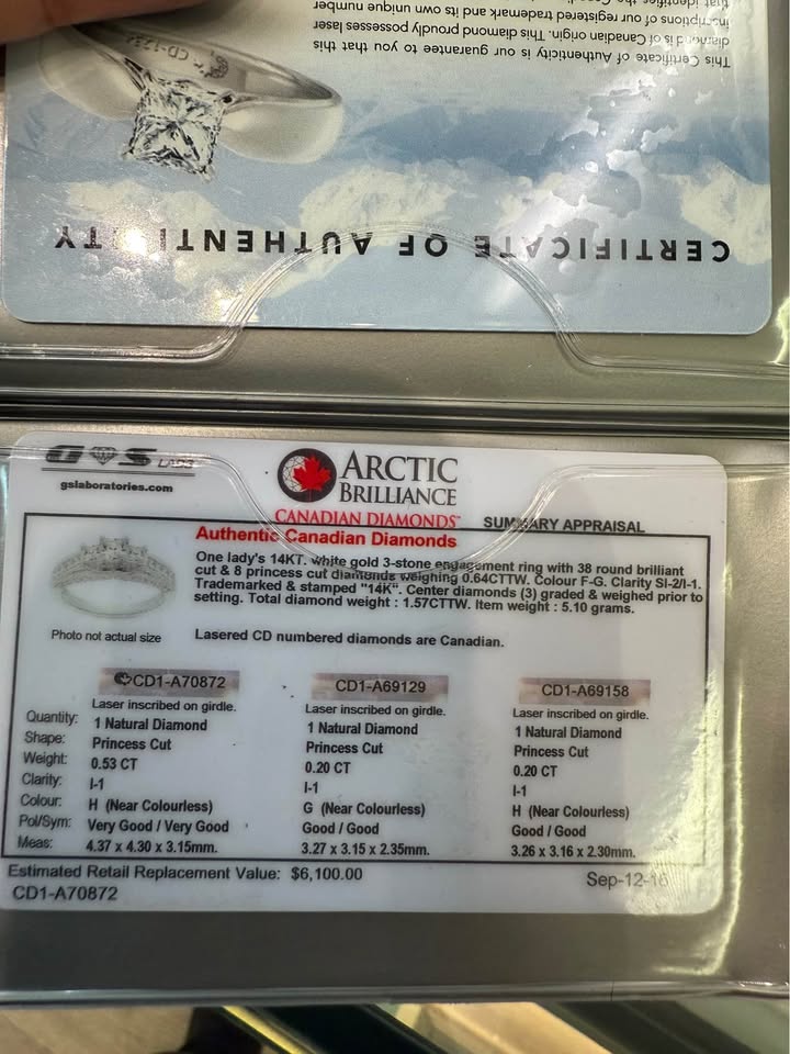 14karat Canadian Diamonds Past Present Future Engagement ring 0.93ctw