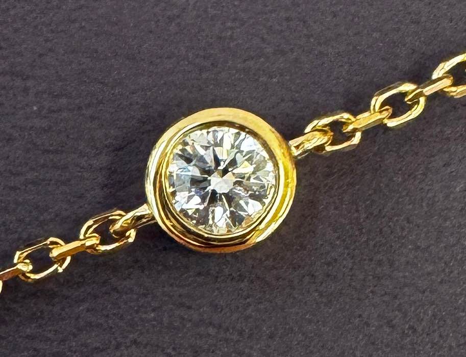 14karat Solid Gold Pandora Diamonds Station Bracelet