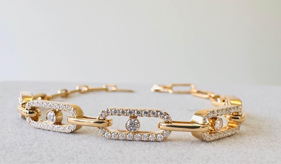 18 Karat Solid Gold and Diamonds Messika Inspired Jewellery