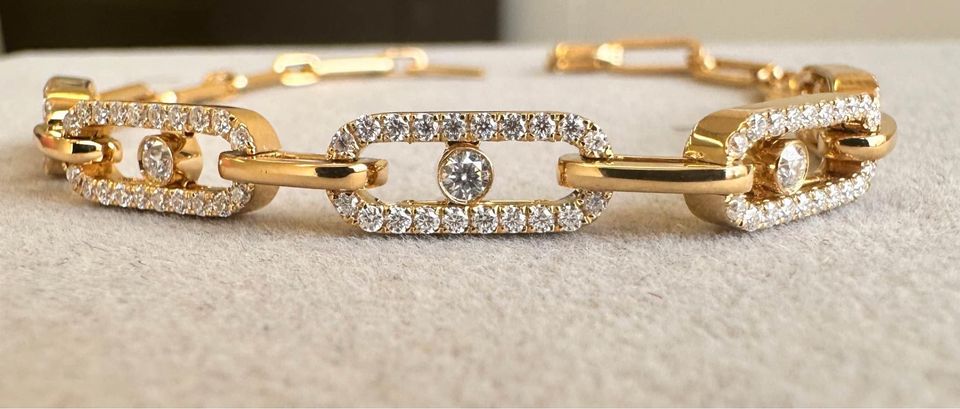 18 Karat Solid Gold and Diamonds Messika Inspired Jewellery
