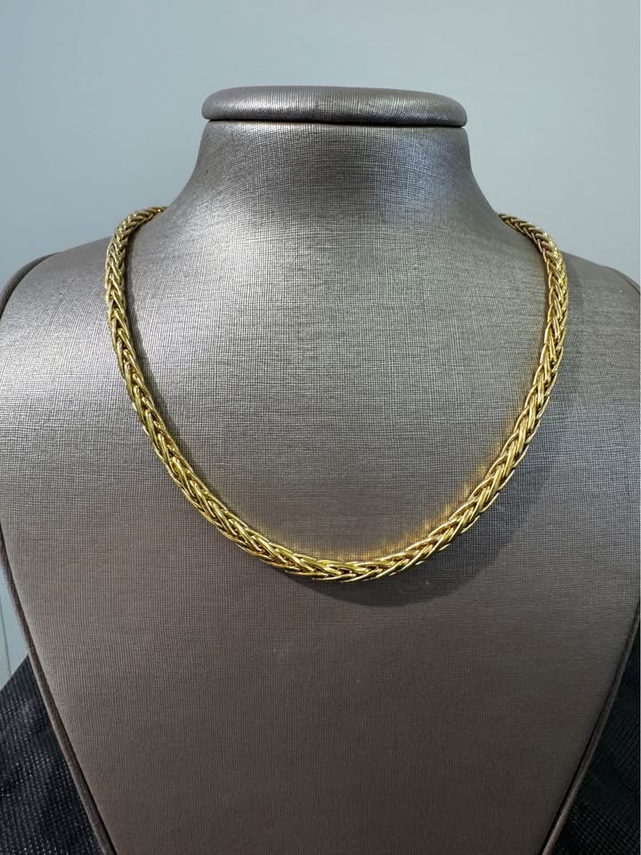 18k Yellow Gold Italy Chain 16” Solid Gold 17.2 Grams 5mm Wide