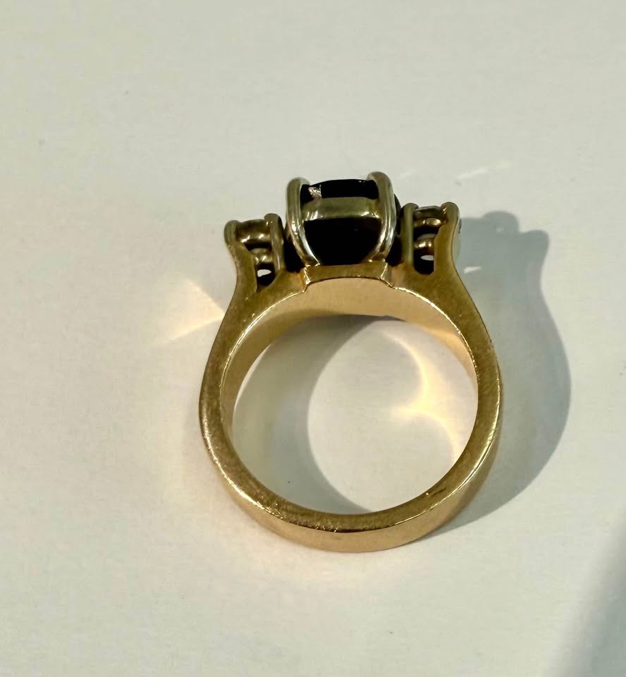 2.00Carat Natural Cushion Cut Ruby & Diamonds Past Present Future Design In 14k