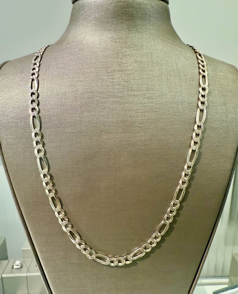 925 Italy 22” Figaro Chain