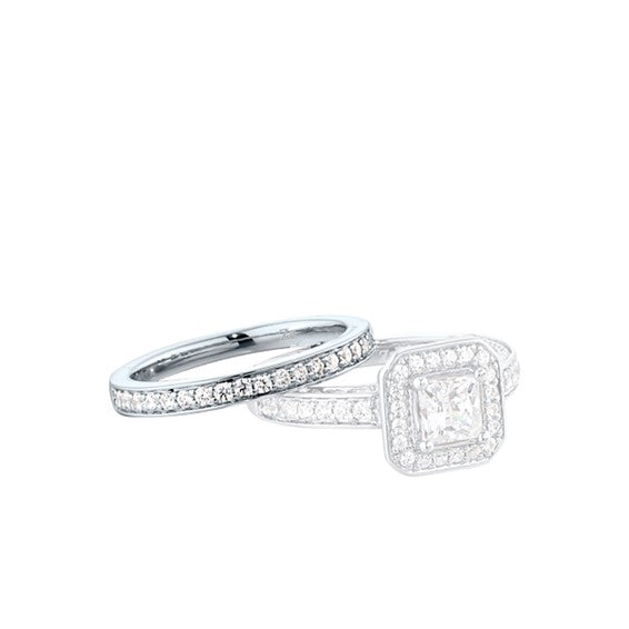 Ladies Matching White Gold 1/4ct tw Diamond Wedding Band (engagement r
