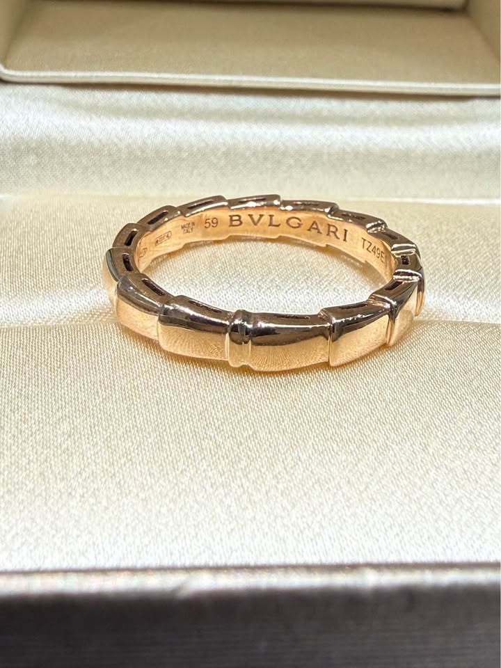 BVLGARI Serpenti Viper Band size 59 Ring, 18karat Rose Gold with inner outer boxes