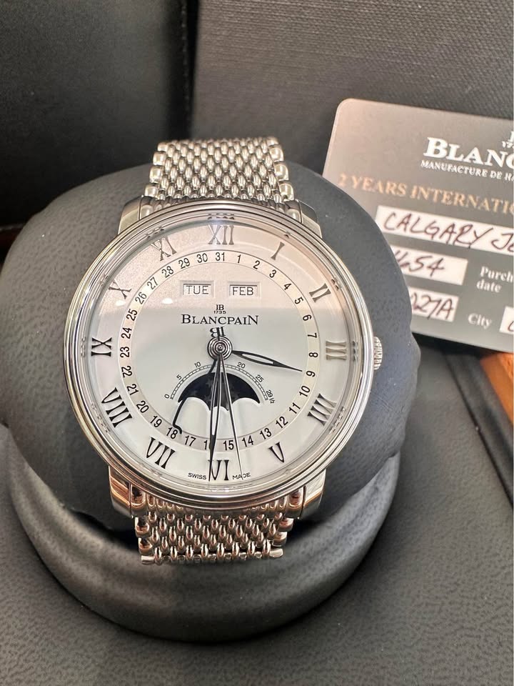 Blancpain Villeret Moonphase Complete Calendar GMT 40mm Mens Watch