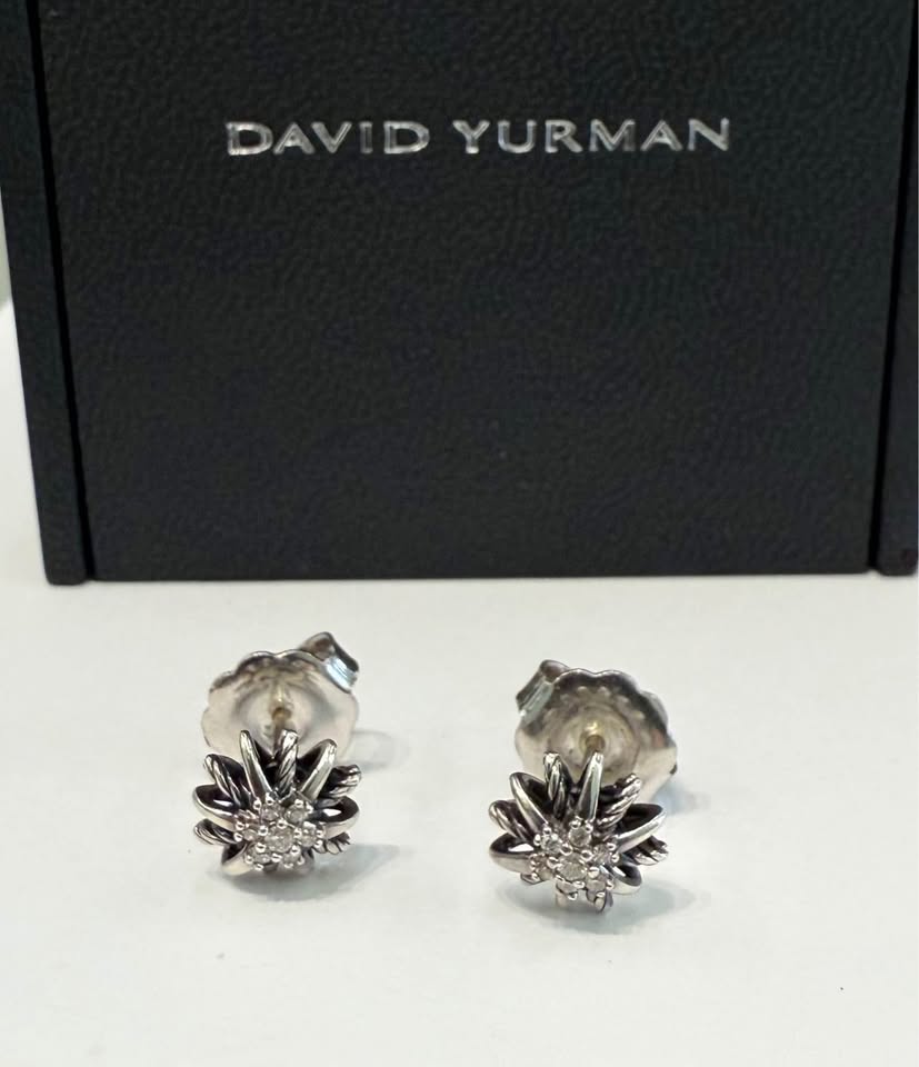David Yurman Diamond Earrings with Pouch