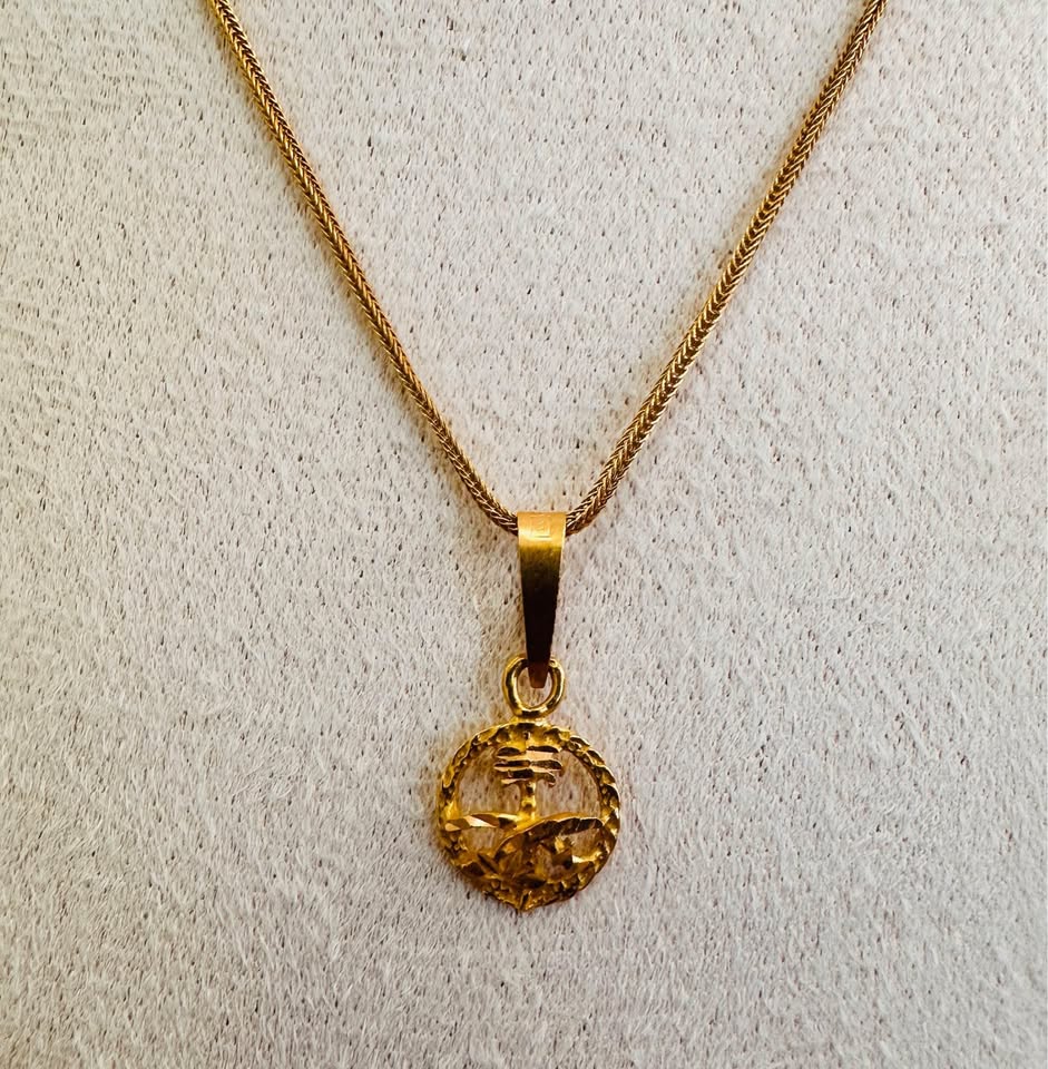 Dubai Gold 21karat Yellow Gold Necklace+Pendant 16”