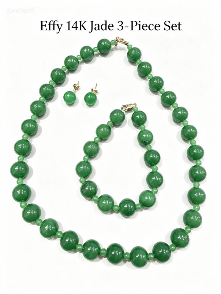EFFY 14karat Natural Jade 3PCS Set - NEW