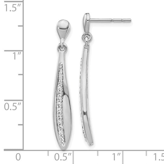 14k White Diamond Post Earrings