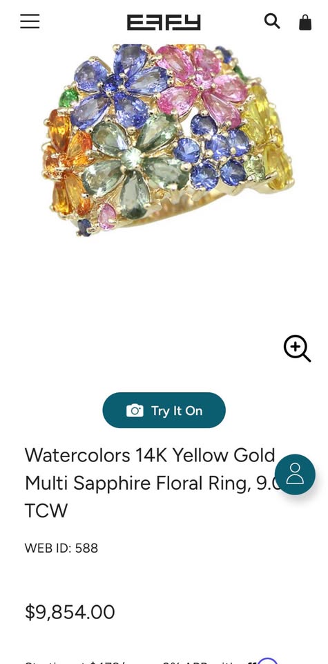 Save 60% Effy Natural Sapphires in Every Color Floral Ring 9.00CTW In 14k Gold