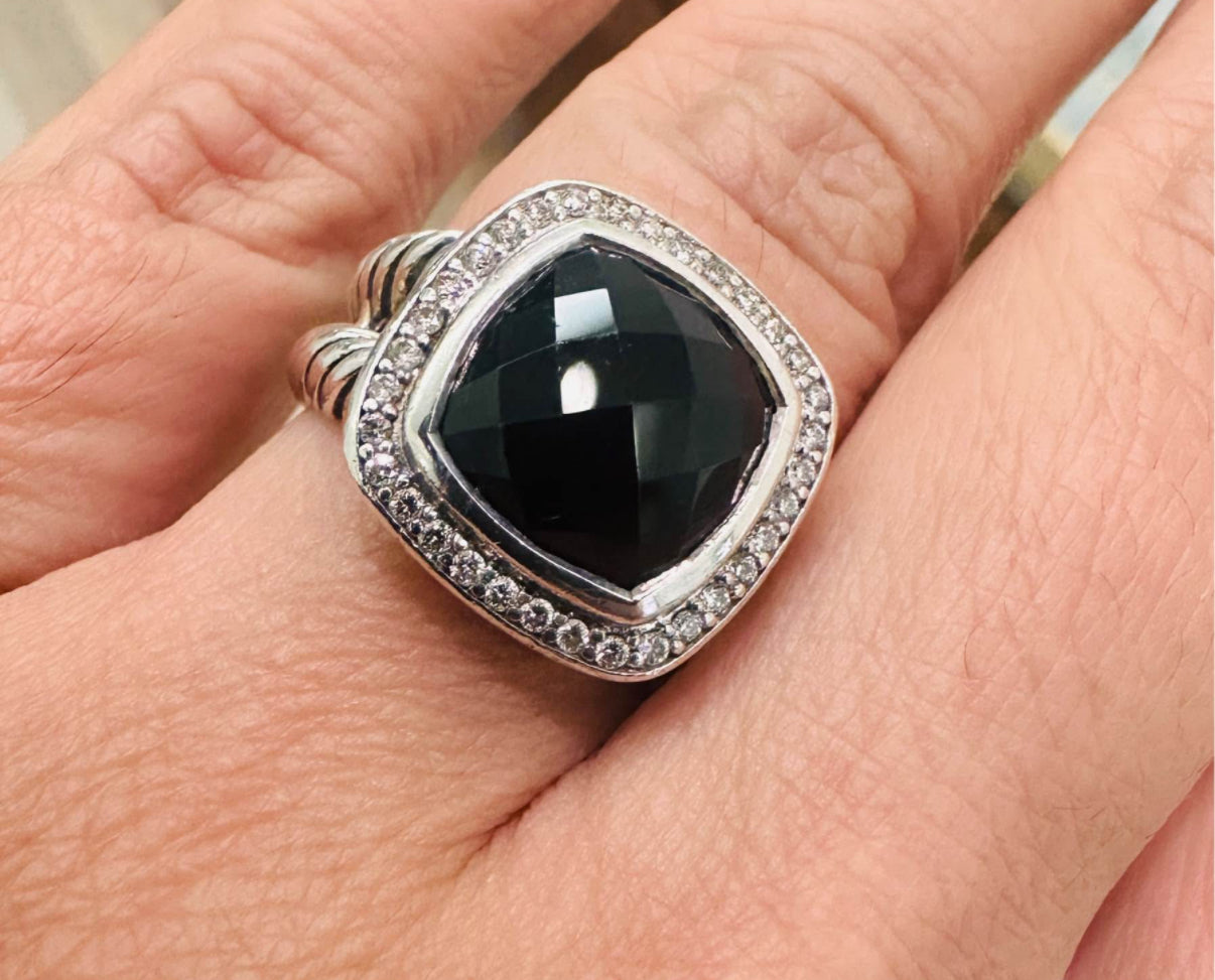 David Yurman Black Onyx Silver Ring