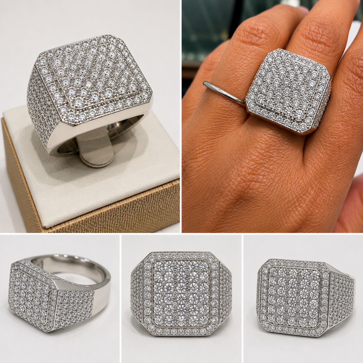 14karat Men’s ring 5.50CTW natural diamonds