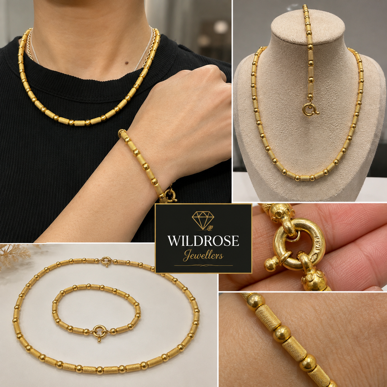 18karat Vintage Birks two piece set , made in Italy