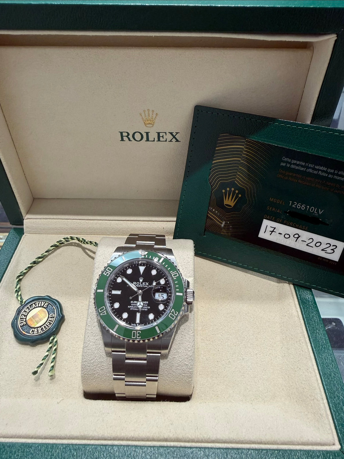 Rolex Submariner Starbucks Ref # 126610LV Full Set 2023
