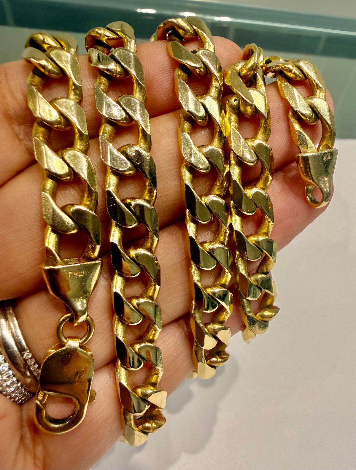 2 pcs set of Solid 10karat Miami Cuban 22” chain + 9” bracelet 126.6 grams