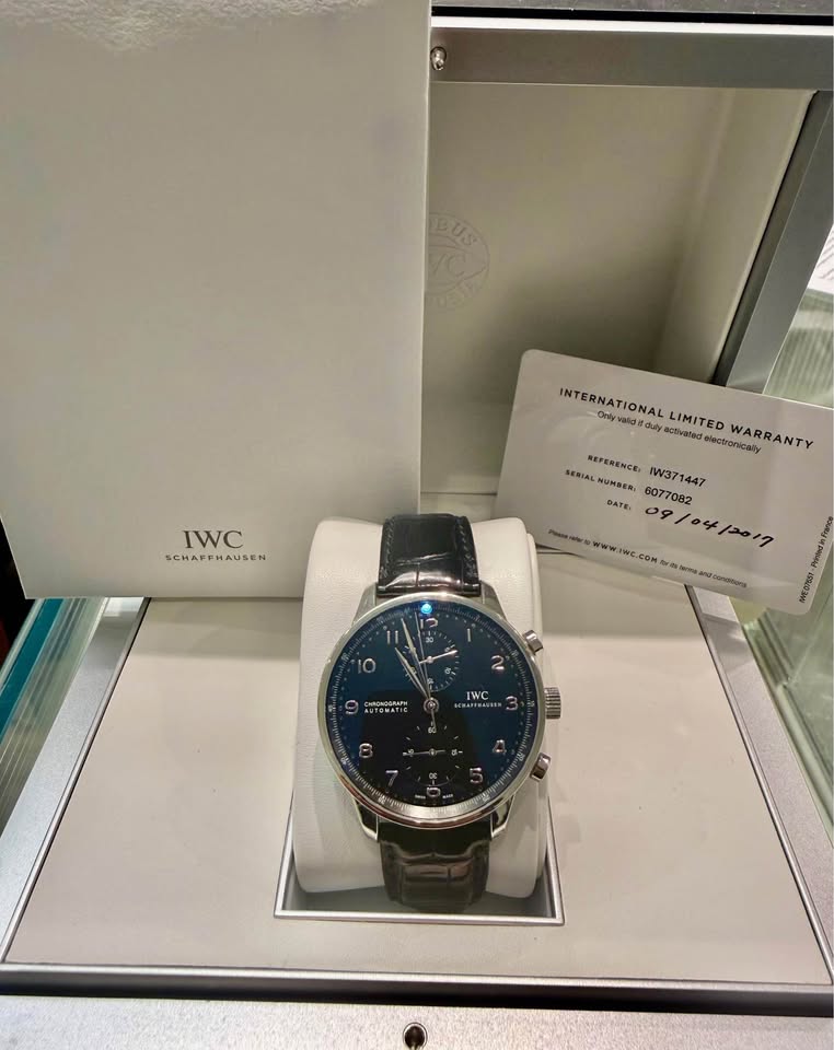 IWC Portuguese Chronograph Stainless Steel Watch IW371447, 2017 Full Set