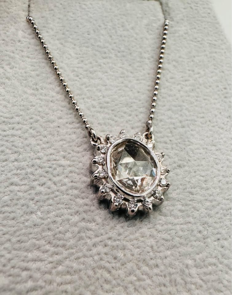 One of a Kind Tiffany&Co 18k Natural Diamonds Necklace 0.70CTW, 20” Beads Chain