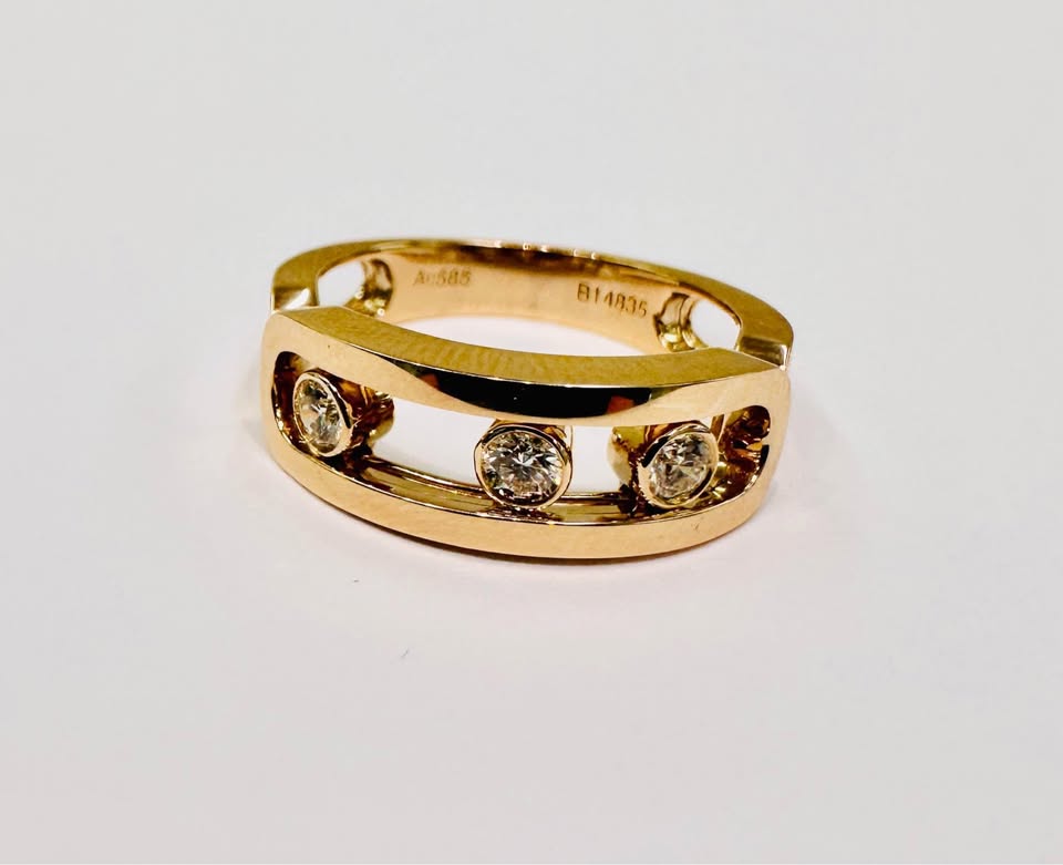 Messika inspired Move 14k Gold and Natural Diamonds Ring VVS1-G