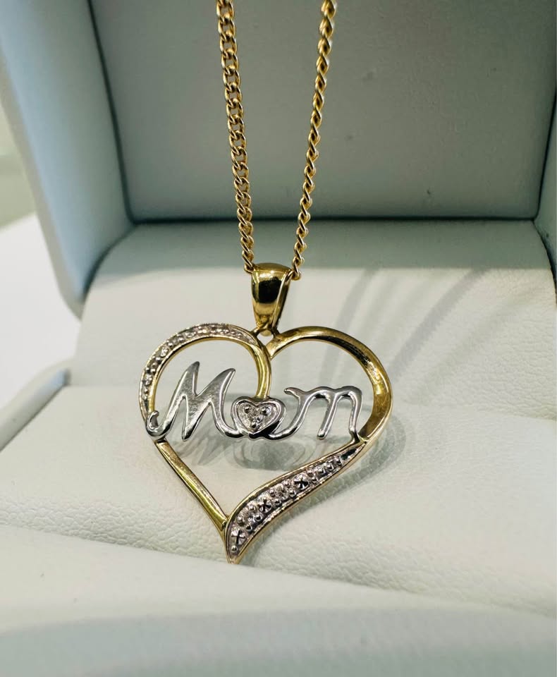 Mother’s Day Special Mom Natural Diamonds 10karat Necklace
