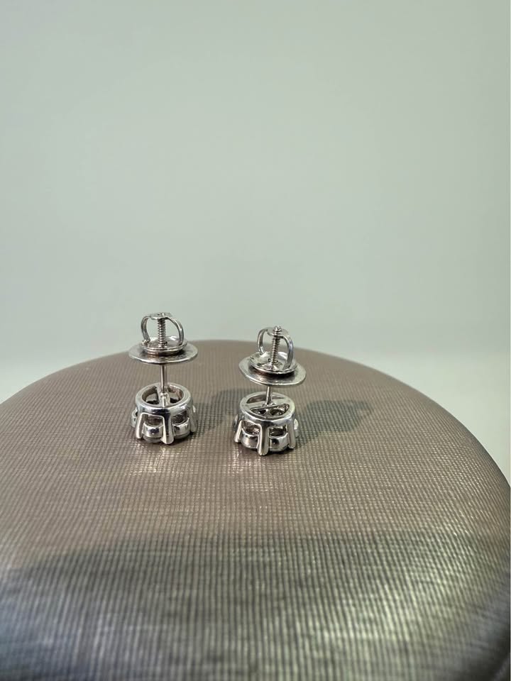 Natural Diamond Studs 1.00CTW G-SI2 , Screw on Backs