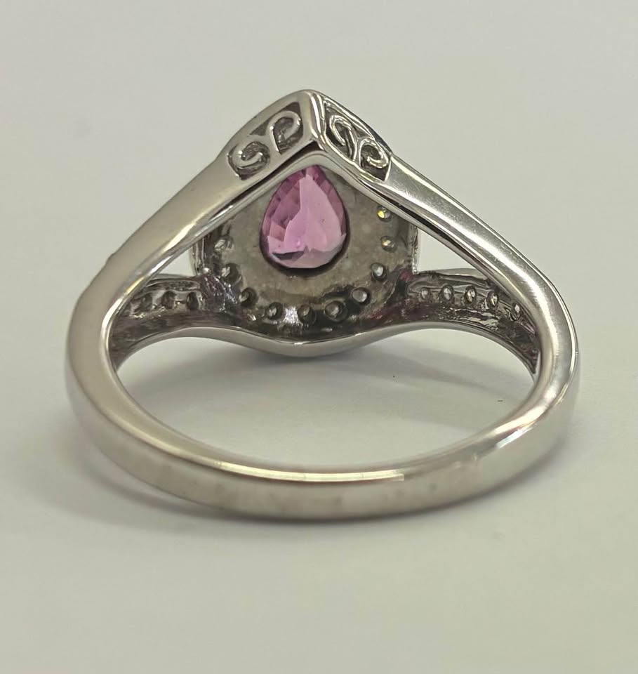 Natural Pink Sapphire & Diamonds 14k Ring