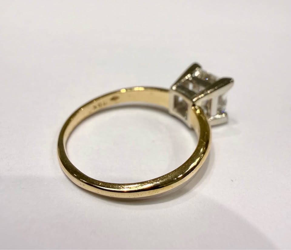 Save 50% Natural Princess Cut Diamond 1.54 Carat J-SI2 in 18k Gold