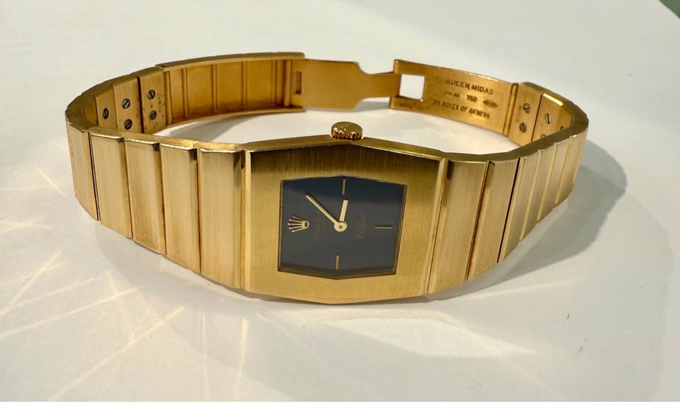 Rare Find Rolex Cellini Queen Midas - Solid 18k Gold , Dark Blue Dial Model #5174