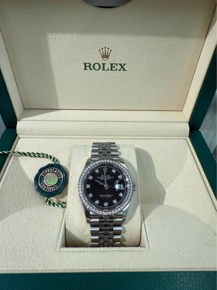 Rolex Datejust 2024 , Mint Condition Jubilee Bracelet, Factory Diamond Dial , Diamond Bezel,Full Set