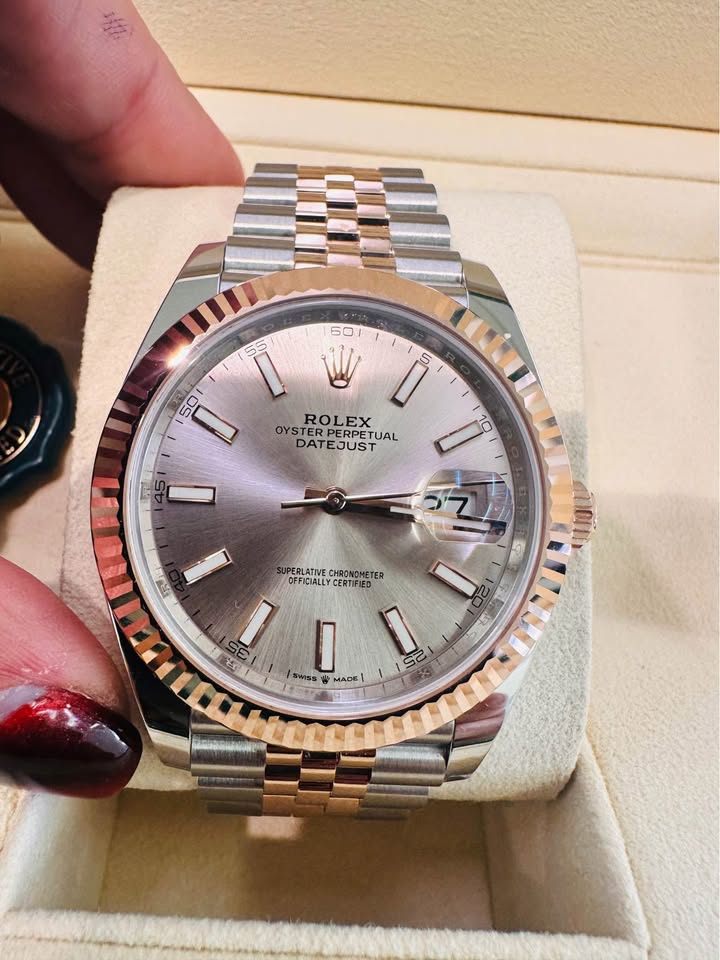 Rolex Datejust 41mm Everose , Jubilee 18k/Steel , Sundust Dial Complete Set