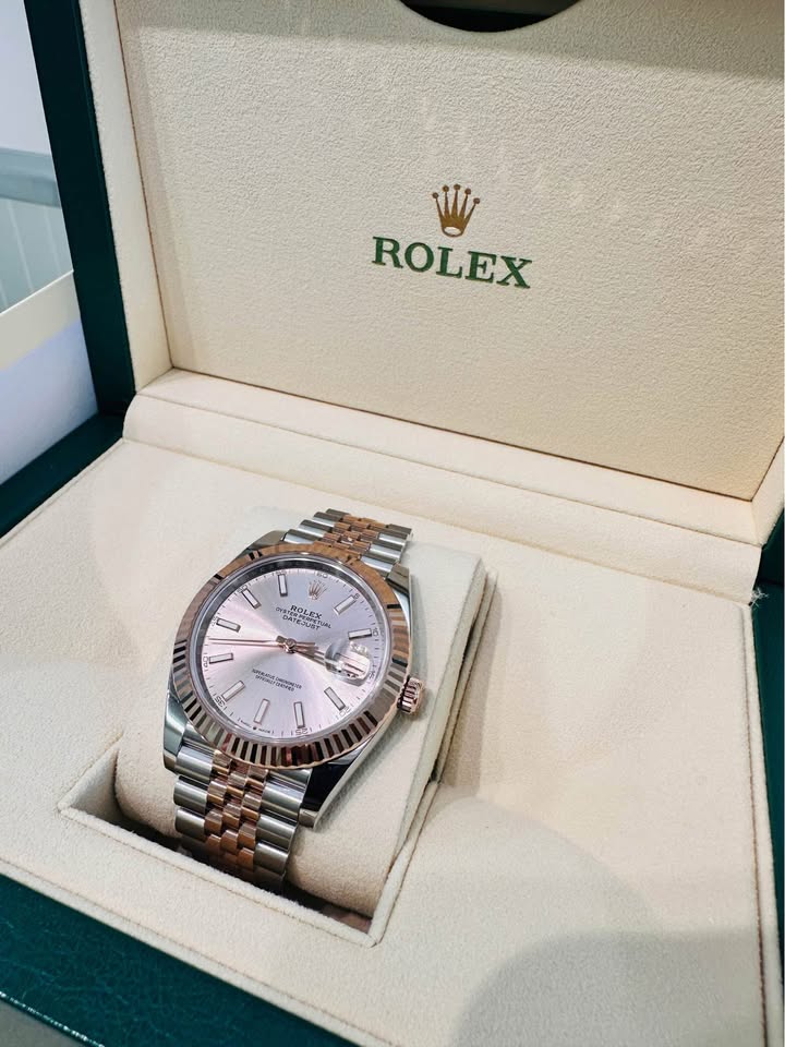 Rolex Datejust 41mm Everose , Jubilee 18k/Steel , Sundust Dial Complete Set