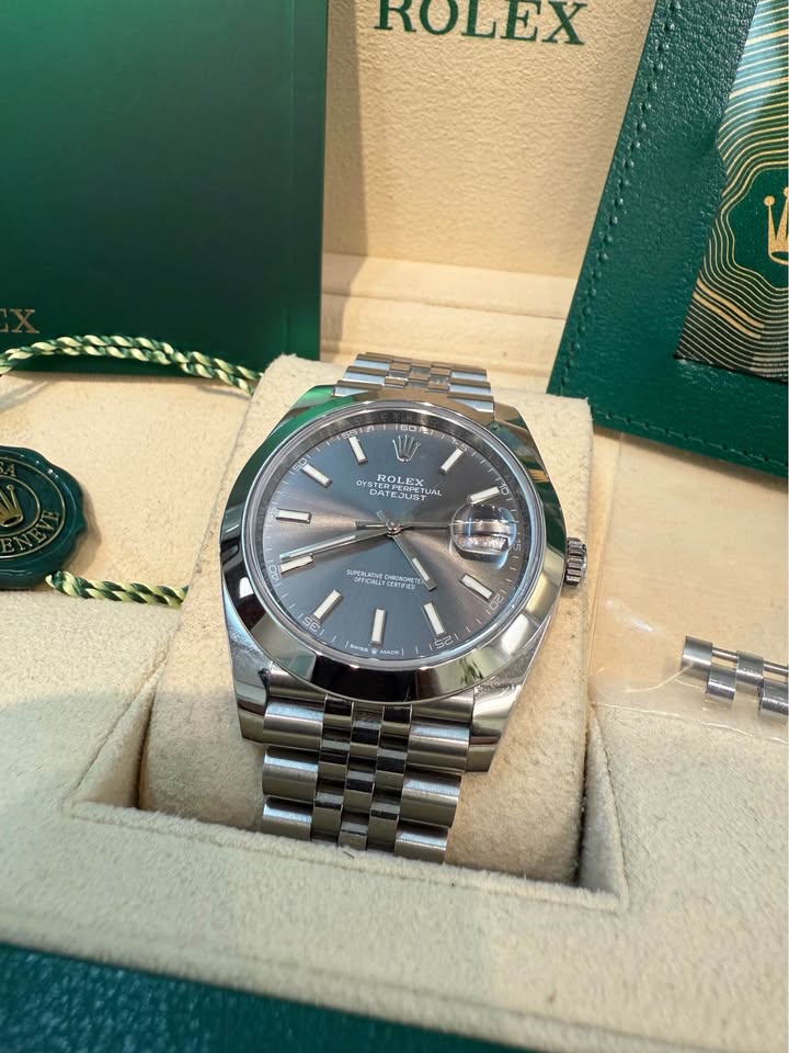 Rolex Datejust 41mm Jubilee Bracelet , Slate Dial Ref# 126300 , 2022 Full Set