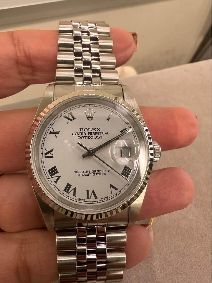 Rolex Datejust White Gold Roman Numeral Fluted Bezel unisex Watch - 31mm, Mint Condition