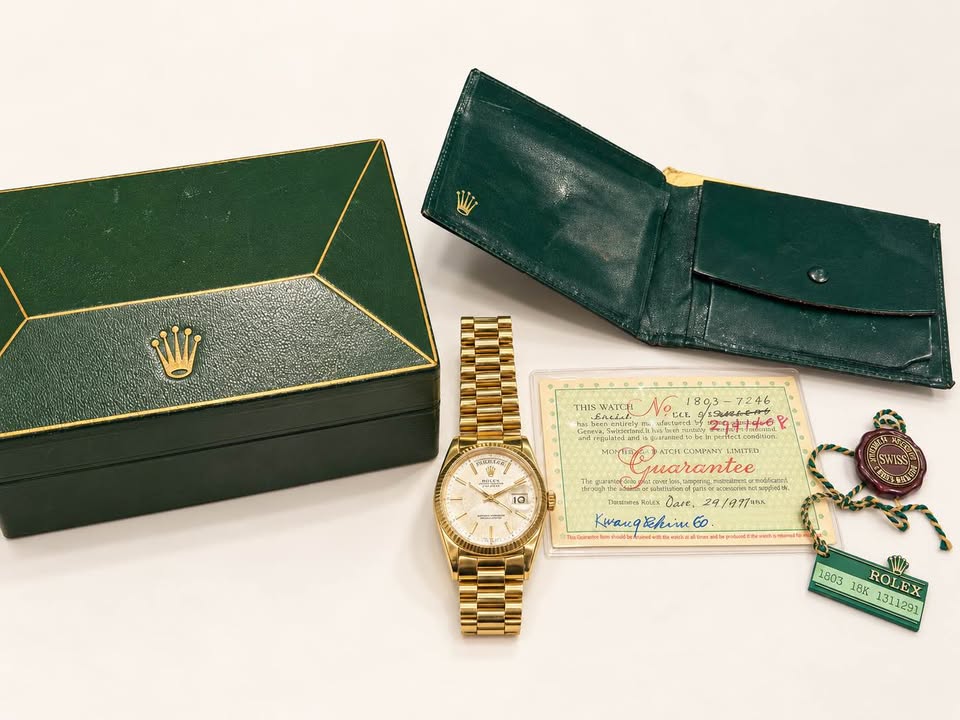 Rolex Day-Date 36mm President 18k Yellow Gold Full Set 1971 Ref# 1803
