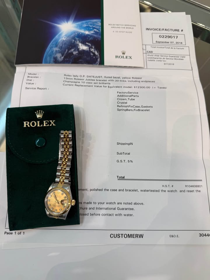 Rolex Datejust Lady’s 26mm - Diamond Champagne Dial, 18K