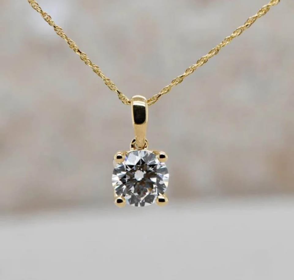 Solitaire 14karat Natural Diamond Pendant 0.25Carat