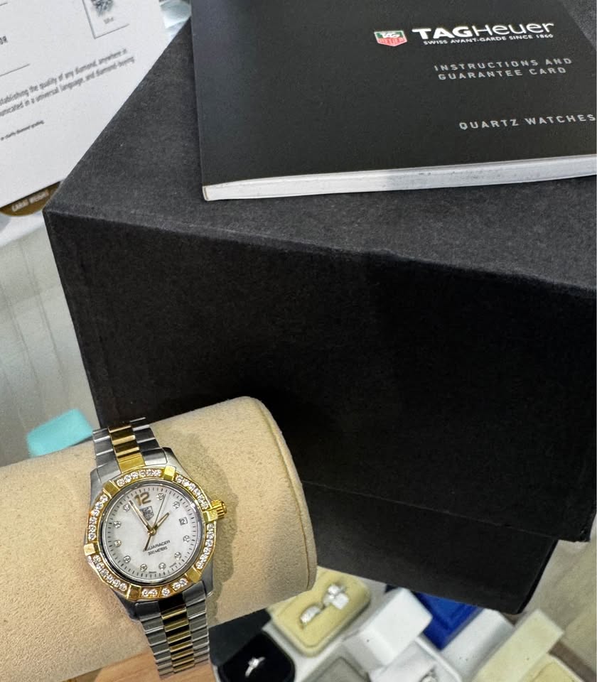 Tag Heuer Aquaracer WAF1450 Mother of Pearl Natural Diamonds 18K