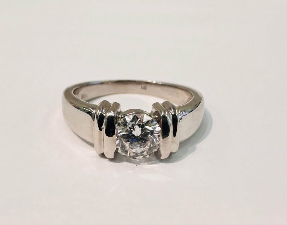 Tension Set 14karat Diamond Engagement Ring 0.75Carat