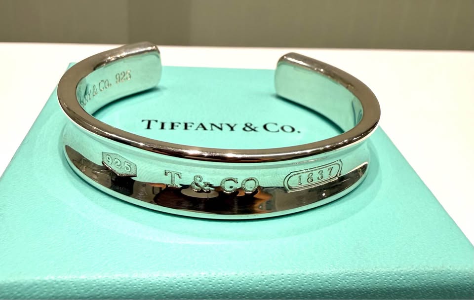 Size 6.5" Tiffany & Co 1837 Wide Cuff Bracelet in Sterling Silver