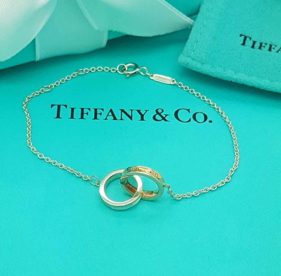 Tiffany & Co 18K/Sterling Silver Interlocking Circles Bracelet