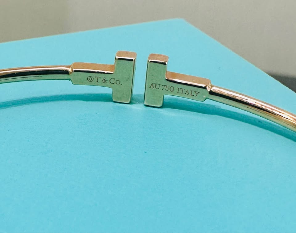 Tiffany & Co T Wire 18k Rose Gold Small Bangle