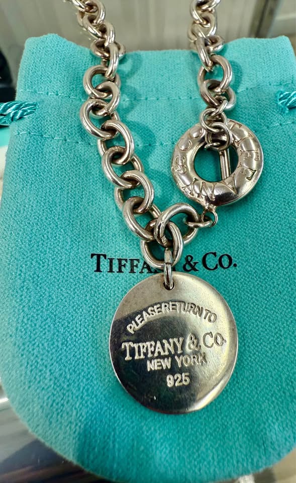 Tiffany & Co Tag Necklace , In Great Condition With Pouch and Box