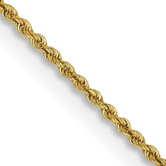 14K 16 inch 1.5mm Regular Rope with Lobster Clasp Chain