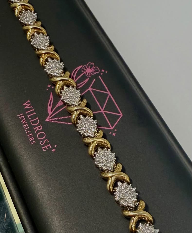 1.00CTW Natural Diamonds X Design Bracelet